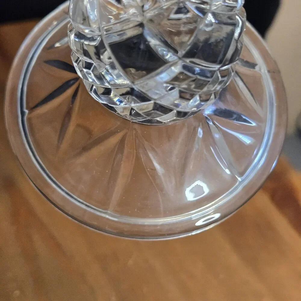 Vtg MCM Indiana Glass Cambridge Candleholder Dangling Prisms, Art Deco 6